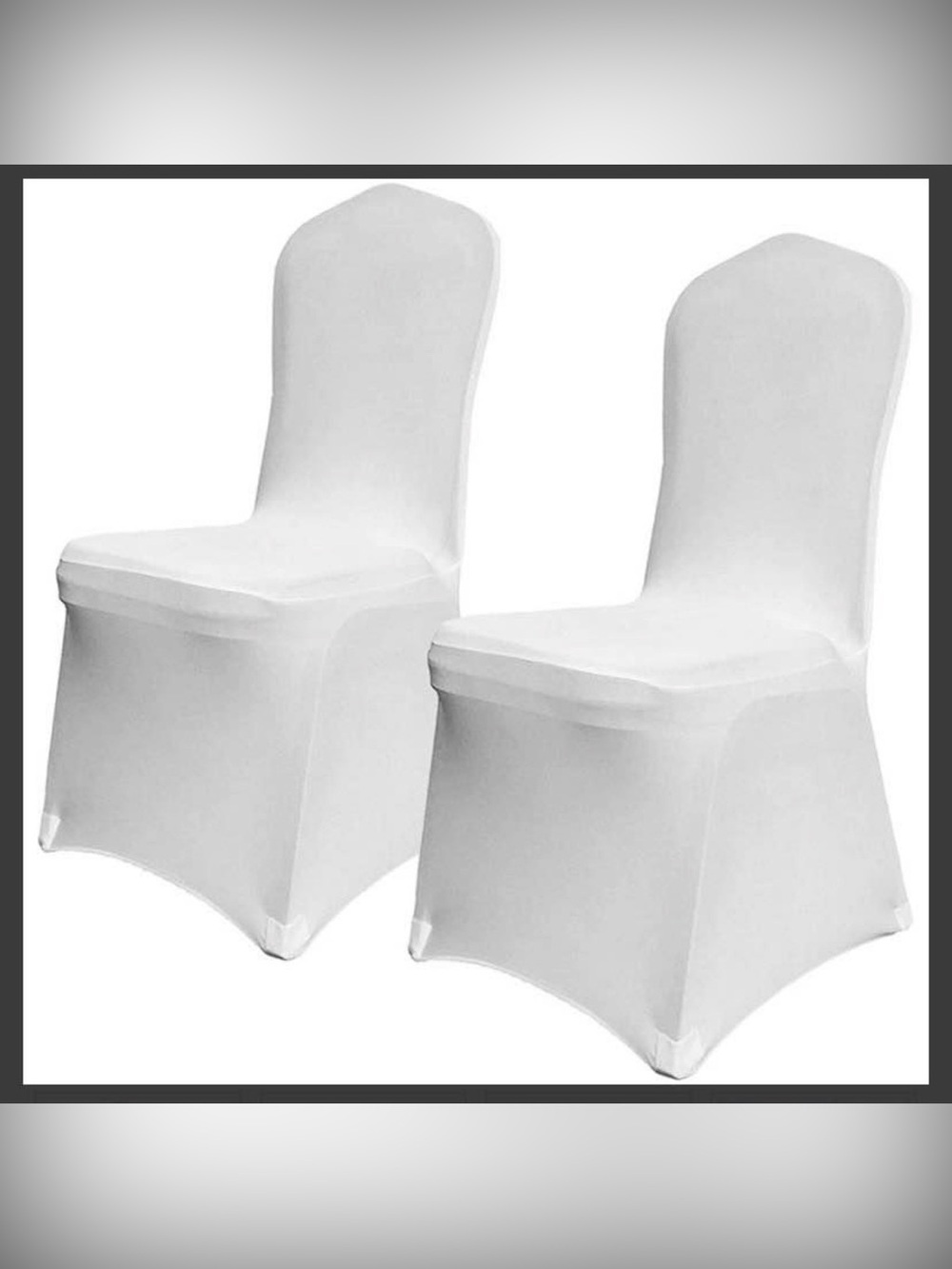 10 count White Spandex Wedding Linen Dining Chair Covers Flat Front Durable New